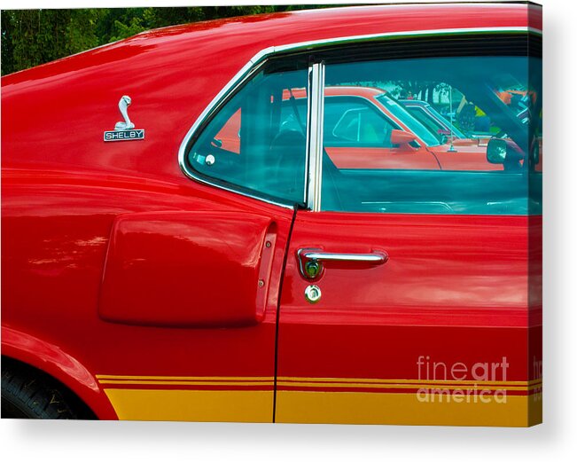 Ford Acrylic Print featuring the photograph Red Shelby Mustang Side View by Stuart Row
