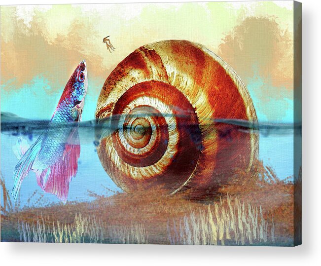  Acrylic Print featuring the digital art Shell Fish by Bill Johnson