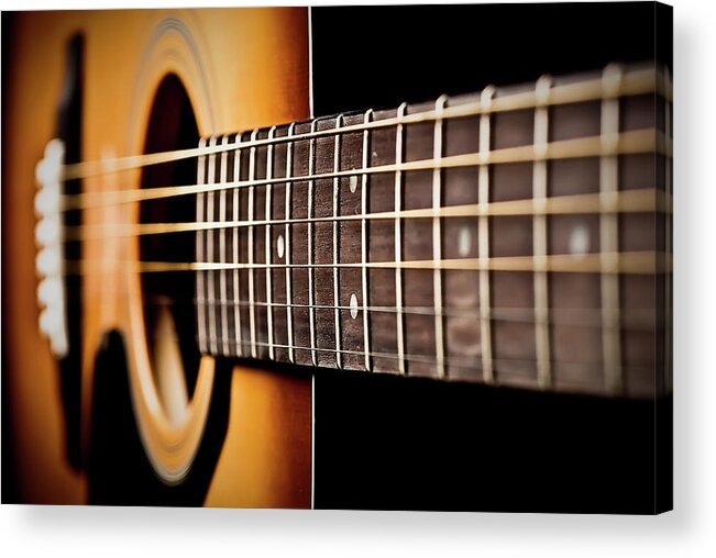 Six String Guitar Acrylic Print featuring the photograph Six String Guitar by Onyonet Photo studios