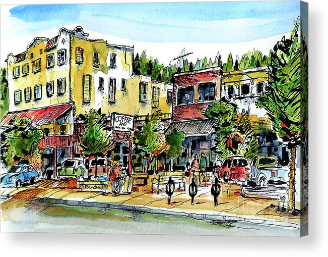 Truckee Acrylic Print featuring the painting Sketch Crawl In Truckee by Terry Banderas