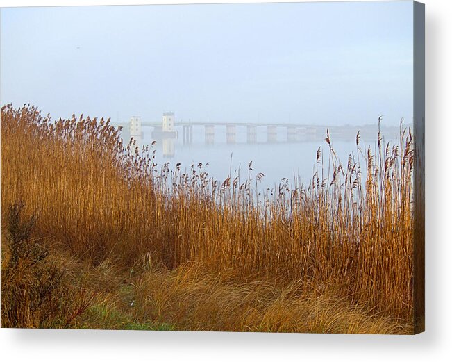 Reflection Acrylic Print featuring the photograph Smith Point Bridge 2 by Newwwman