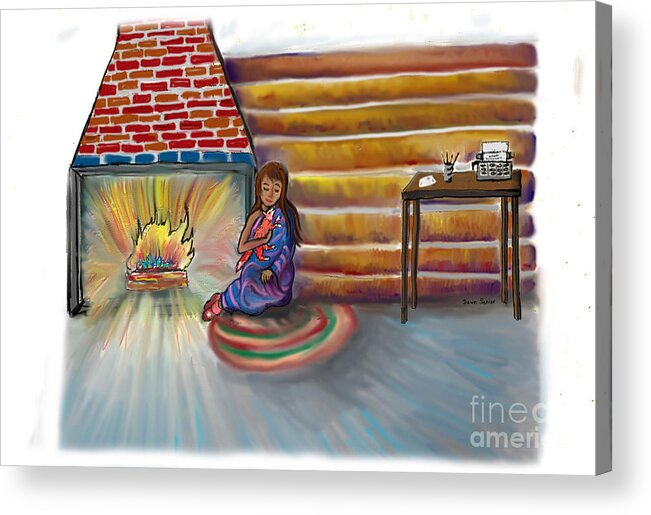Children's Art Acrylic Print featuring the painting Snow Tang - Illustration 10 - age 12 by Dawn Senior-Trask