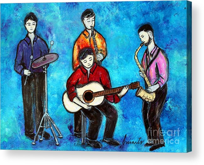 IÑigo Acrylic Print featuring the painting Soul Brothers by Pristine Cartera Turkus