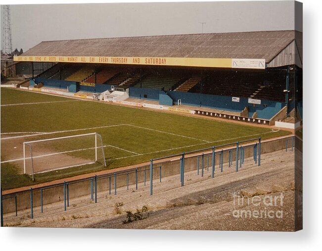  Acrylic Print featuring the photograph Southend United - Roots Hall - East Stand 2 - 1970s by Legendary Football Grounds