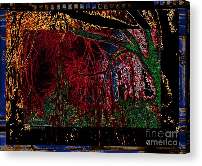 American Monuments Acrylic Print featuring the digital art Southern Trees and the Strange Fruit They Bear No. 1 by Aberjhani's Official Postered Chromatic Poetics