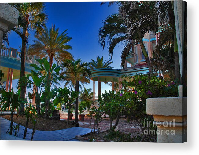 Key West Acrylic Print featuring the photograph Southernmost Lush Garden in Key West by Susanne Van Hulst