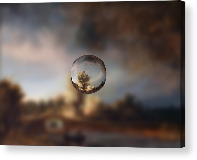 Post Modern Acrylic Print featuring the digital art Sphere 13 Rembrandt by David Bridburg