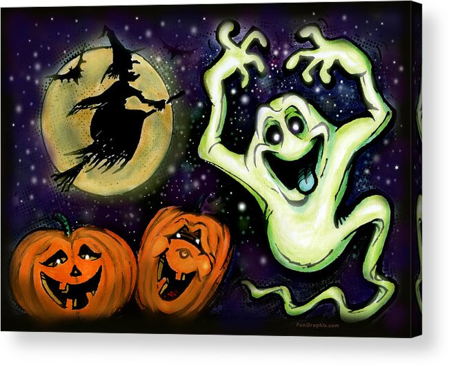 Halloween Acrylic Print featuring the painting Spooky by Kevin Middleton