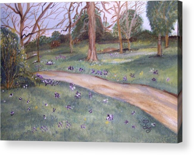 Spring Acrylic Print featuring the painting Spring in the park 2 by Carole Robins