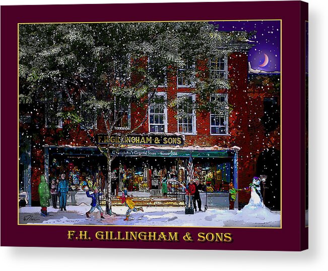 Vermont Acrylic Print featuring the photograph Spring Snow at Gillinghams in Woodstock by Nancy Griswold