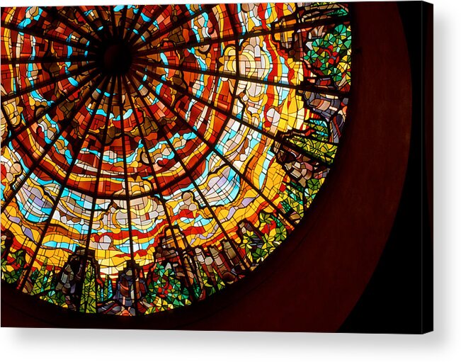 Stained Glass Acrylic Print featuring the photograph Stained Glass Ceiling by Jerry McElroy