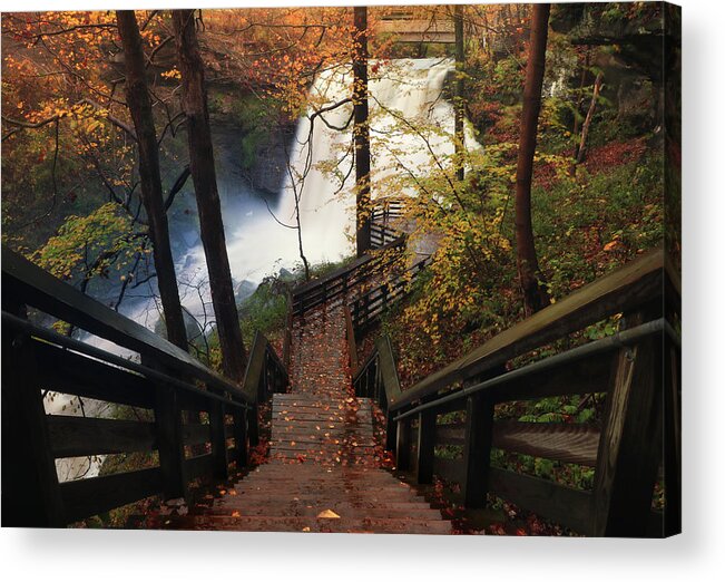 Waterfall Acrylic Print featuring the photograph Stairway to Brandywine by Rob Blair