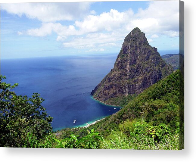 Piton Acrylic Print featuring the photograph Stairway to Heaven View, Pitons, St. Lucia by Kurt Van Wagner