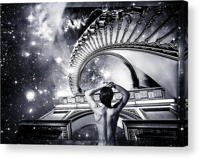 Stairway Acrylic Print featuring the digital art Stairway to the Stars by Cindy Collier Harris