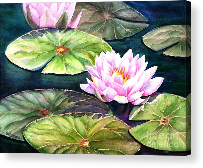 Lily Acrylic Print featuring the painting Stay Awhile and Simply Sit by Petra Burgmann