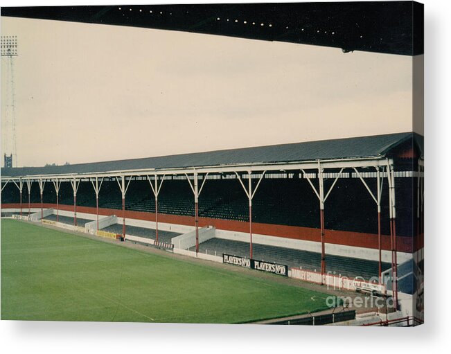  Acrylic Print featuring the photograph Stoke City - Victoria Ground - Butler Street Stand 2 - 1970s by Legendary Football Grounds
