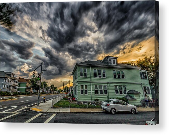 Storm Clouds At Sunset Acrylic Print featuring the photograph Storm Clouds at Sunset by Brian MacLean