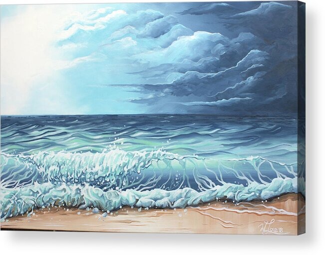 Storm Painting Acrylic Print featuring the painting Storm Front by William Love