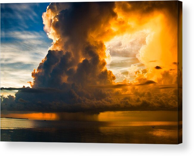 Sunset Acrylic Print featuring the photograph Stormy Florida Keys by Ginger Wakem