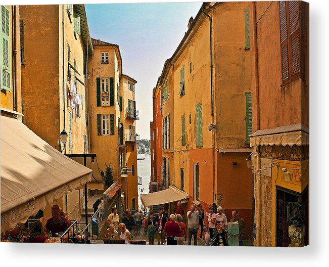 Villefranche Acrylic Print featuring the photograph Street Scene in Villefranche by Steven Sparks