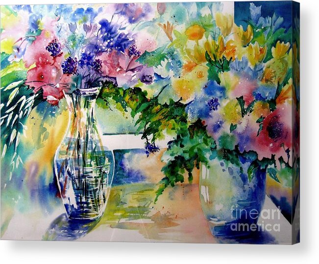 Abstract Paintings Acrylic Print featuring the painting Summer Delight by John Nussbaum