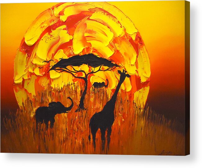  Acrylic Print featuring the painting Sun Of Africa 7 by James Dunbar