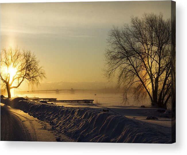 Sun Acrylic Print featuring the photograph Sundog on the Bay by Tim Nyberg