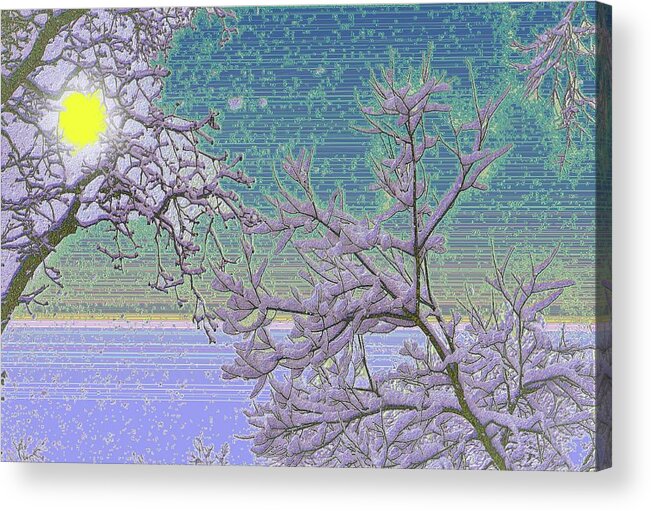 Sun Acrylic Print featuring the photograph Sunkissed Snowy Morning by Diane Lindon Coy