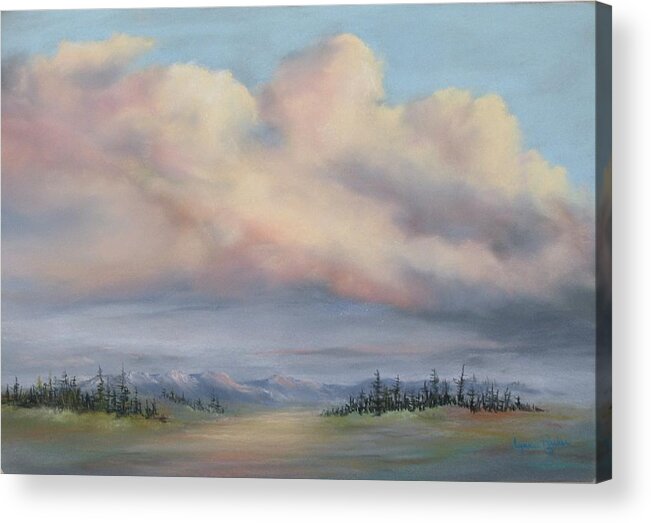 Cloud Acrylic Print featuring the painting Sunny Path by Lynne Parker