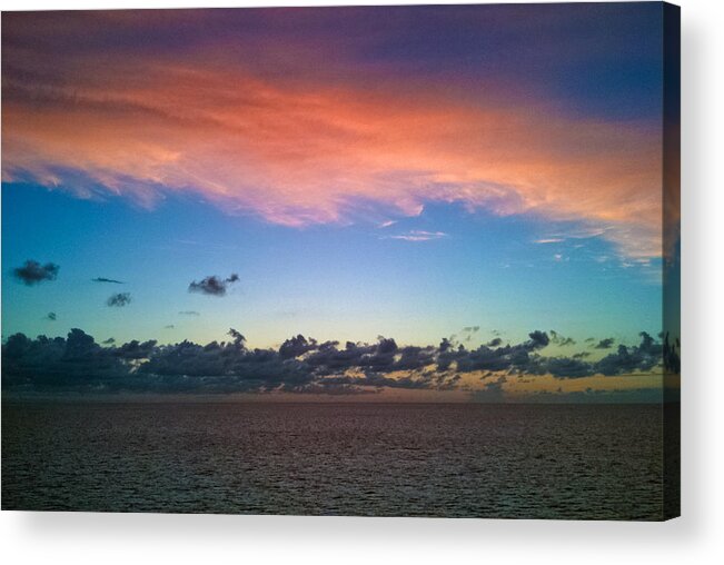 Ocean Acrylic Print featuring the photograph Sunset at Sea by Matthew Bamberg
