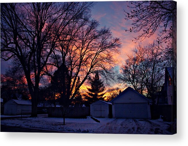 Sunset From My View Acrylic Print featuring the photograph Sunset From My View by Kathy M Krause