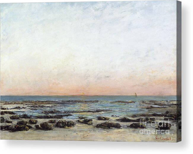 Sunset Acrylic Print featuring the painting Sunset by Gustave Courbet