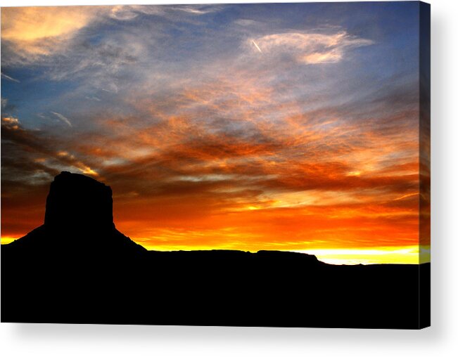 Monument Valley Acrylic Print featuring the photograph Sunset Sky by Harry Spitz