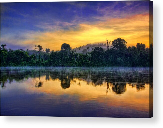 Suriname Acrylic Print featuring the photograph Suriname Sunrise by Nadia Sanowar