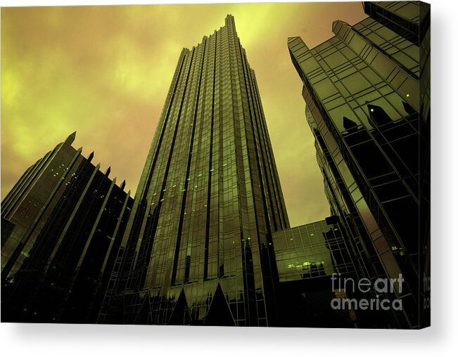 Architectural Acrylic Print featuring the photograph Surreal View of PPG Plaza Pittsburgh by Amy Cicconi