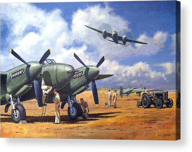 Aviation Art Acrylic Print featuring the painting 'Taking Delivery - Mosquito' by Colin Parker