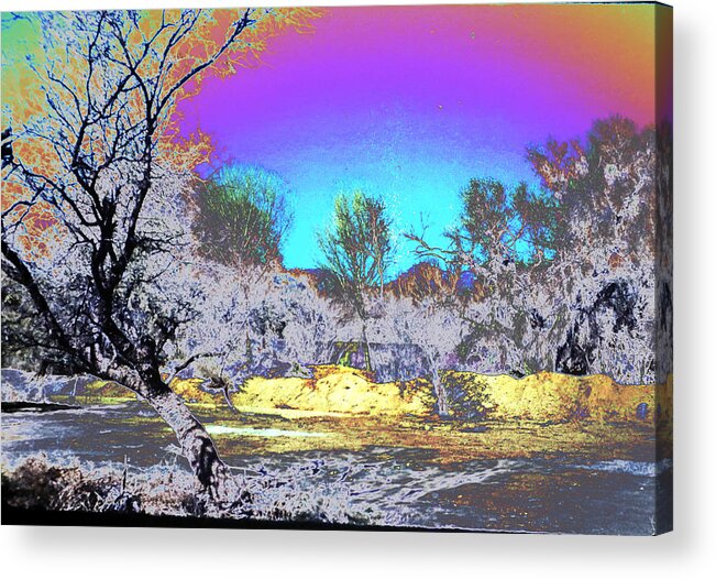 Abstract Acrylic Print featuring the photograph Tanque Verde Wash abstract by M Diane Bonaparte