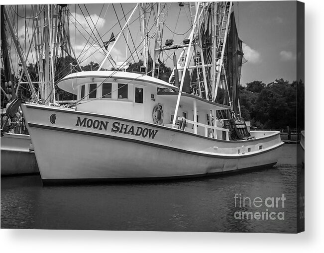 Moon Shadow Acrylic Print featuring the photograph Moon Shadow Working Boat by Dale Powell