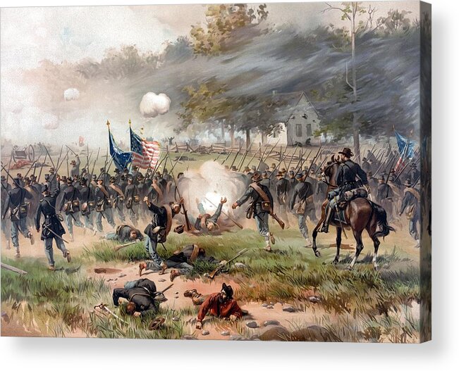 Civil War Acrylic Print featuring the painting The Battle of Antietam by War Is Hell Store