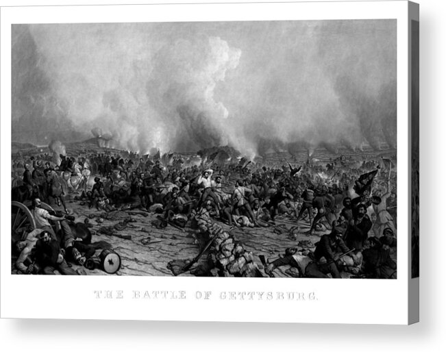 Gettysburg Acrylic Print featuring the drawing The Battle of Gettysburg by War Is Hell Store