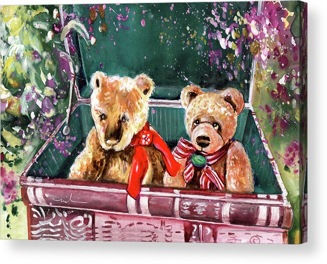 Truffle Mcfurry Acrylic Print featuring the painting The Bears From The Yorkshire Moor 05 by Miki De Goodaboom