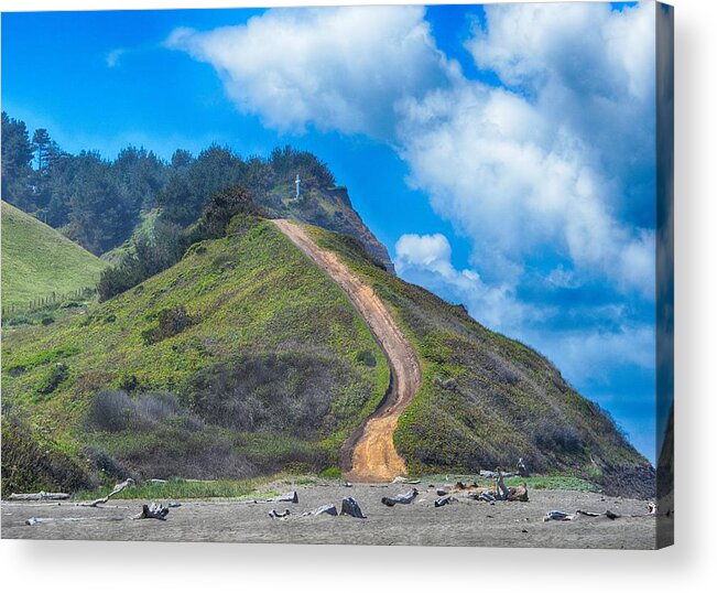 Scenic Acrylic Print featuring the photograph The Cross at Centerville Beach by AJ Schibig