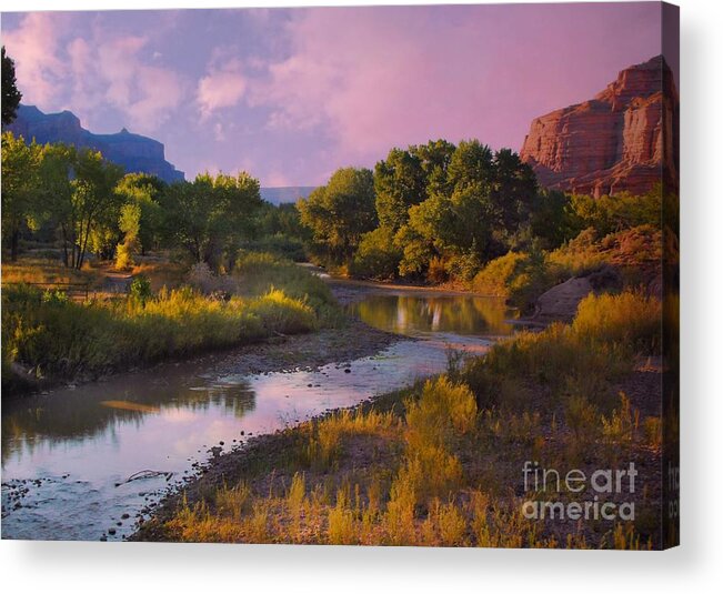 Delores River At Gate Way Colorado Acrylic Print featuring the digital art The Delores River at Gate Way Colorado by Annie Gibbons