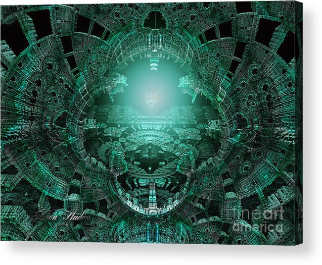 Green Acrylic Print featuring the digital art The Green Glow by Melissa Messick