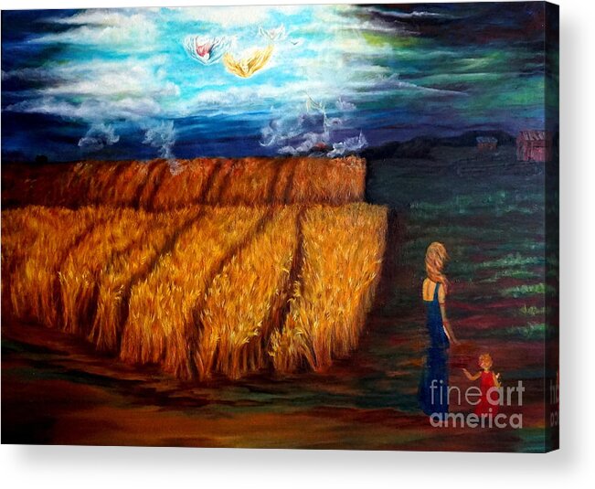 Angel Acrylic Print featuring the painting The Harvest by Georgia Doyle