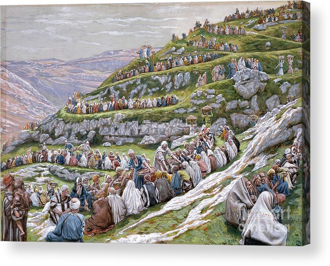 The Acrylic Print featuring the painting The Miracle of the Loaves and Fishes by Tissot