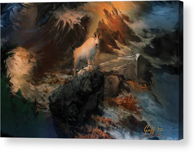 Rocky Mountains Acrylic Print featuring the digital art The Monarch by J Griff Griffin