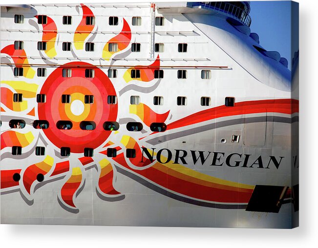 Heading South Acrylic Print featuring the photograph The Norwegian Sun Bow by Susanne Van Hulst