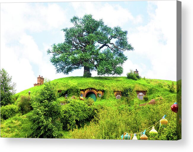 Hobbits Acrylic Print featuring the photograph The Oak Tree at Bag End by Kathryn McBride