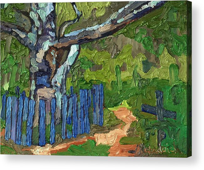 Birch Acrylic Print featuring the painting The Old Birch by Phil Chadwick